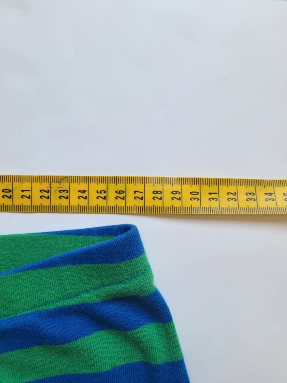 Hanna Andersson striped long john pajama pants blue and green with orange cuffs